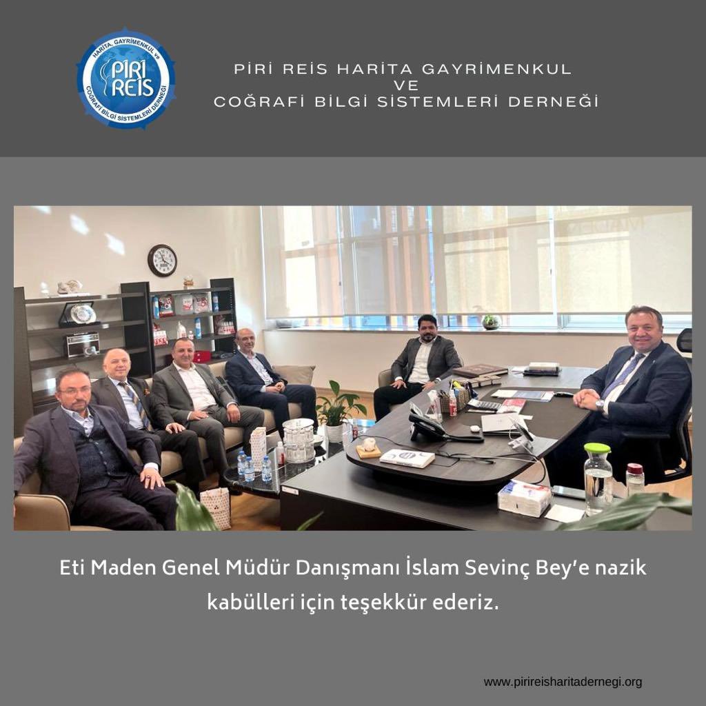 Eti Maden Genel Müdür Danışmanı İslam Sevinç Bey’e nazik kabulü için teşekkür ederiz