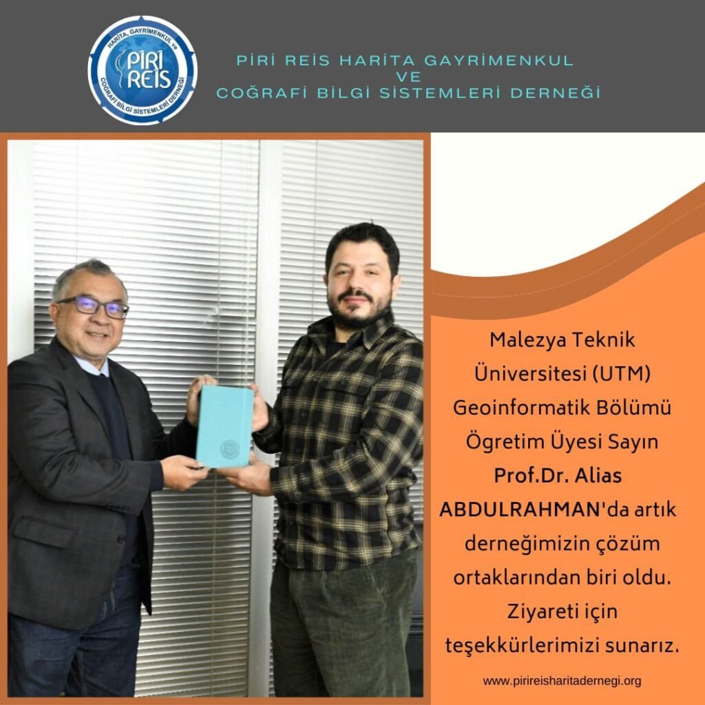 Malezya Teknik Üniversitesi (UTM) Geoinformatik Bölümü Öğretim Üyesi Prof. Dr. Alias Abdulrahman’a ziyareti için teşekkür ederiz